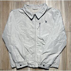 US Polo Assn Beige Fleece Lined Harrington Bomber Jacket - Men’s Large